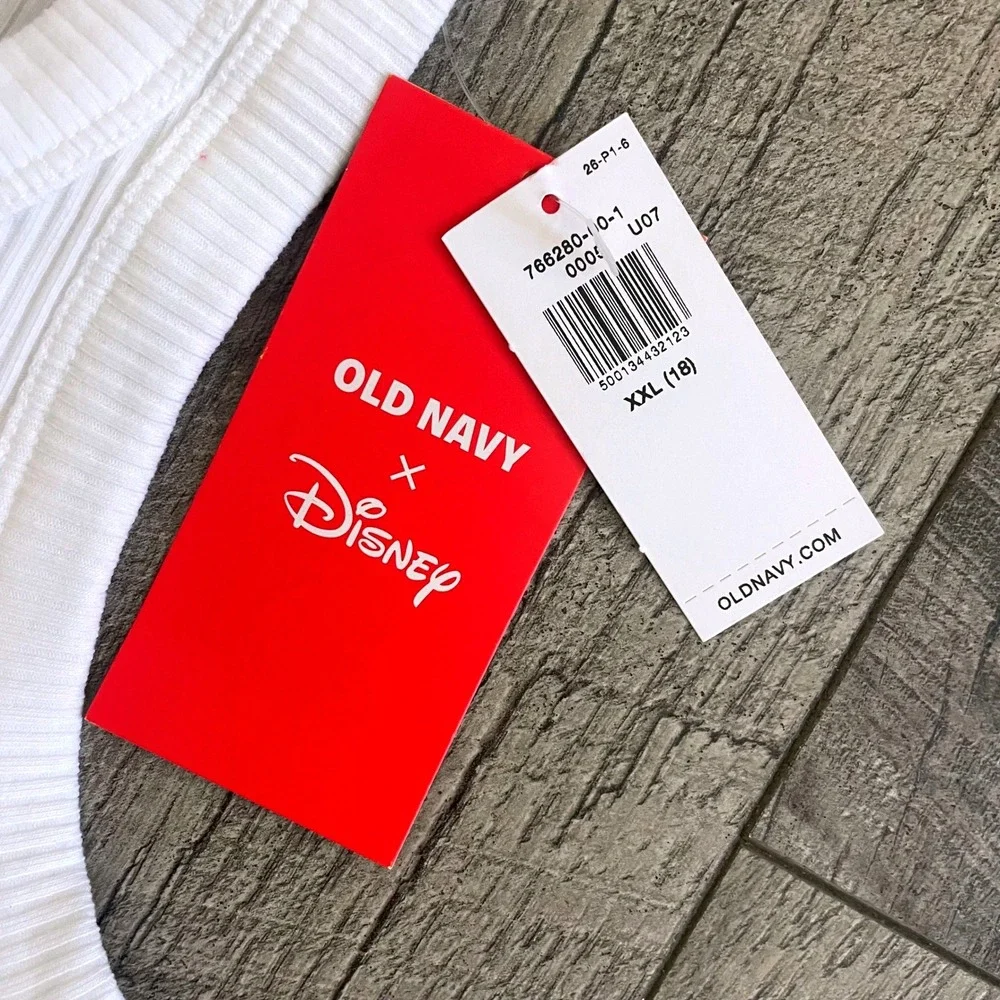 Old Navy Disney Mickey Mouse American Flag Ribbed Tank Top White Kids XXL 18 NWT